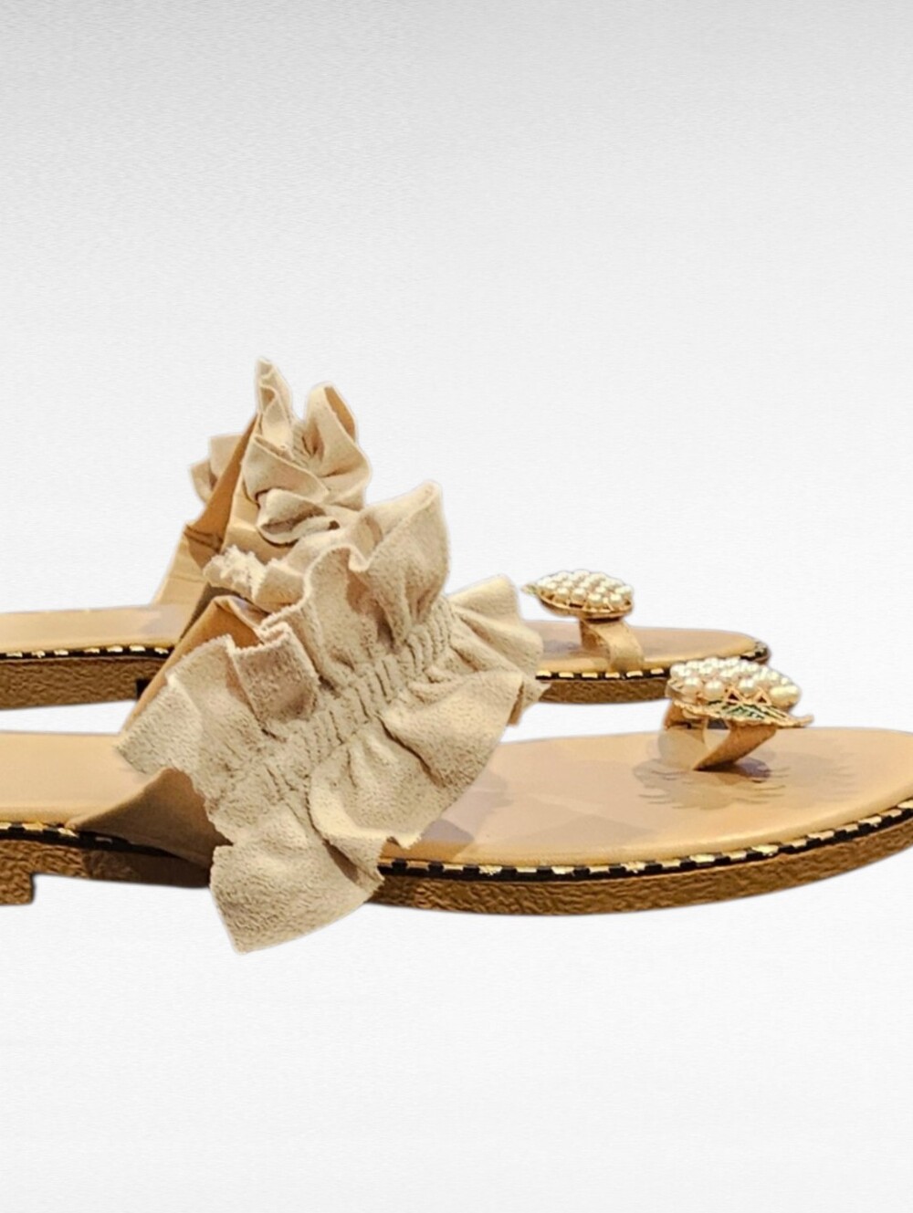 Boho Pineapple Ruffle Sandals Size 9 - Picture 12 of 15